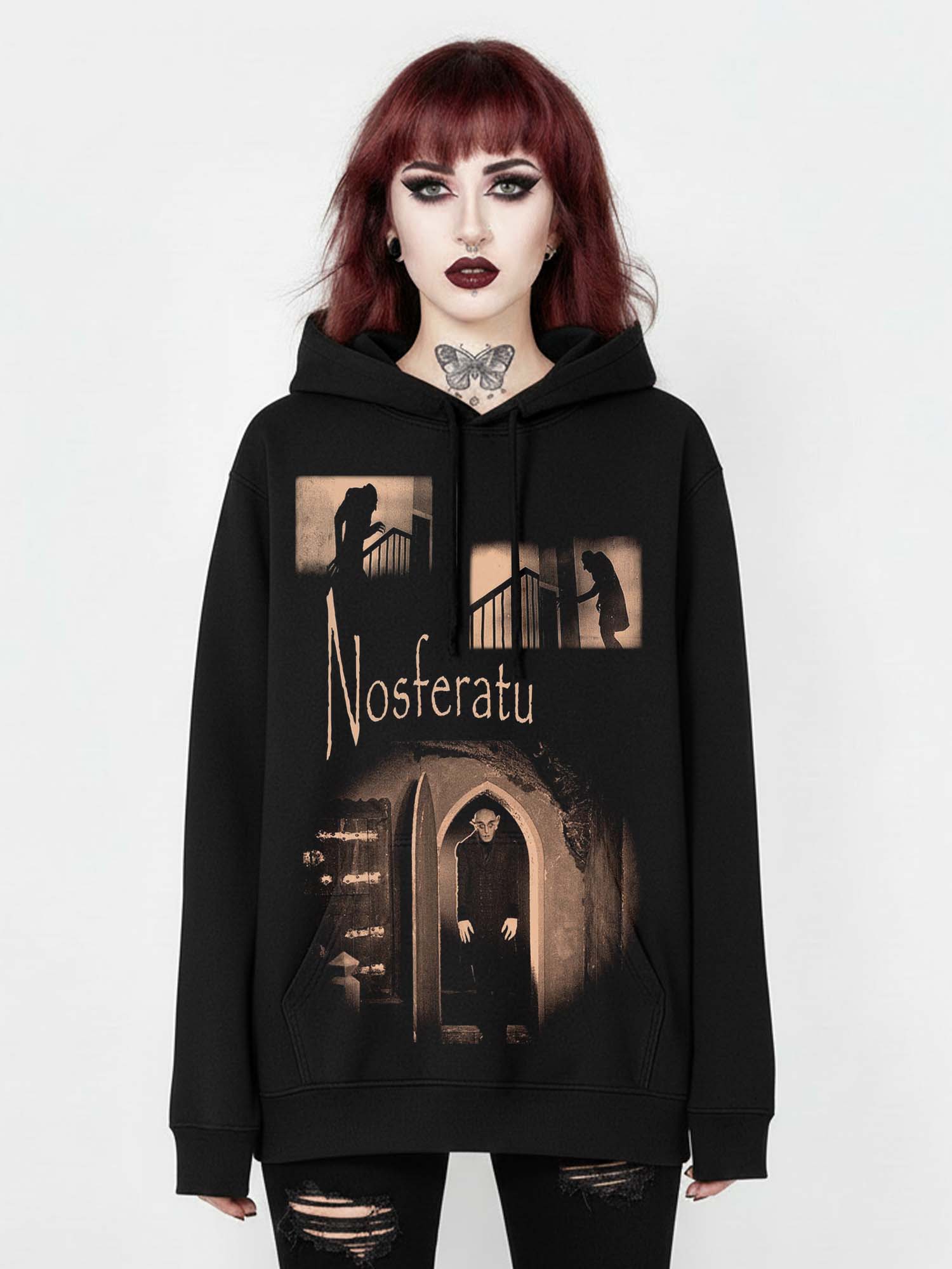 Vampire Dracula Print Hoodie