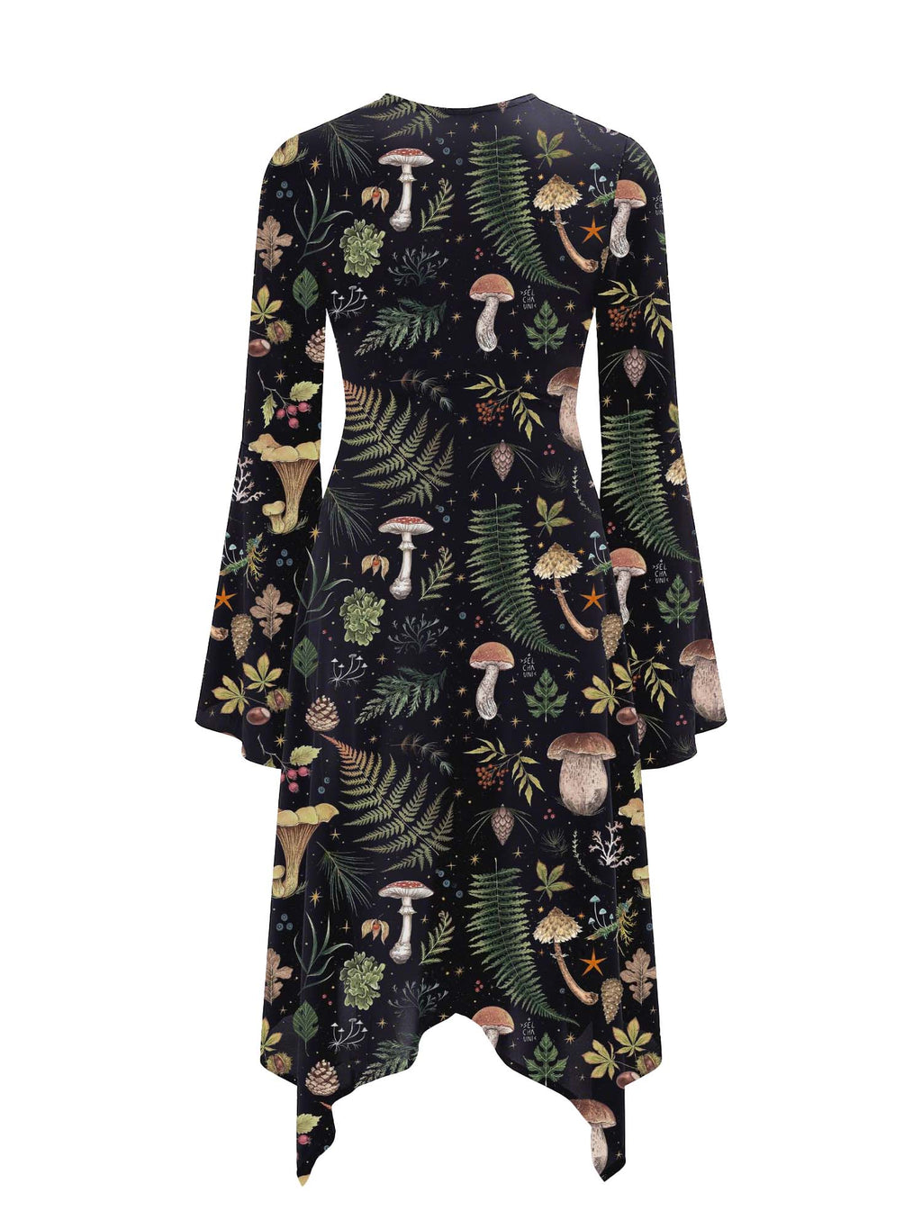 Plants In The Dark Print Midi Moonveil Dress