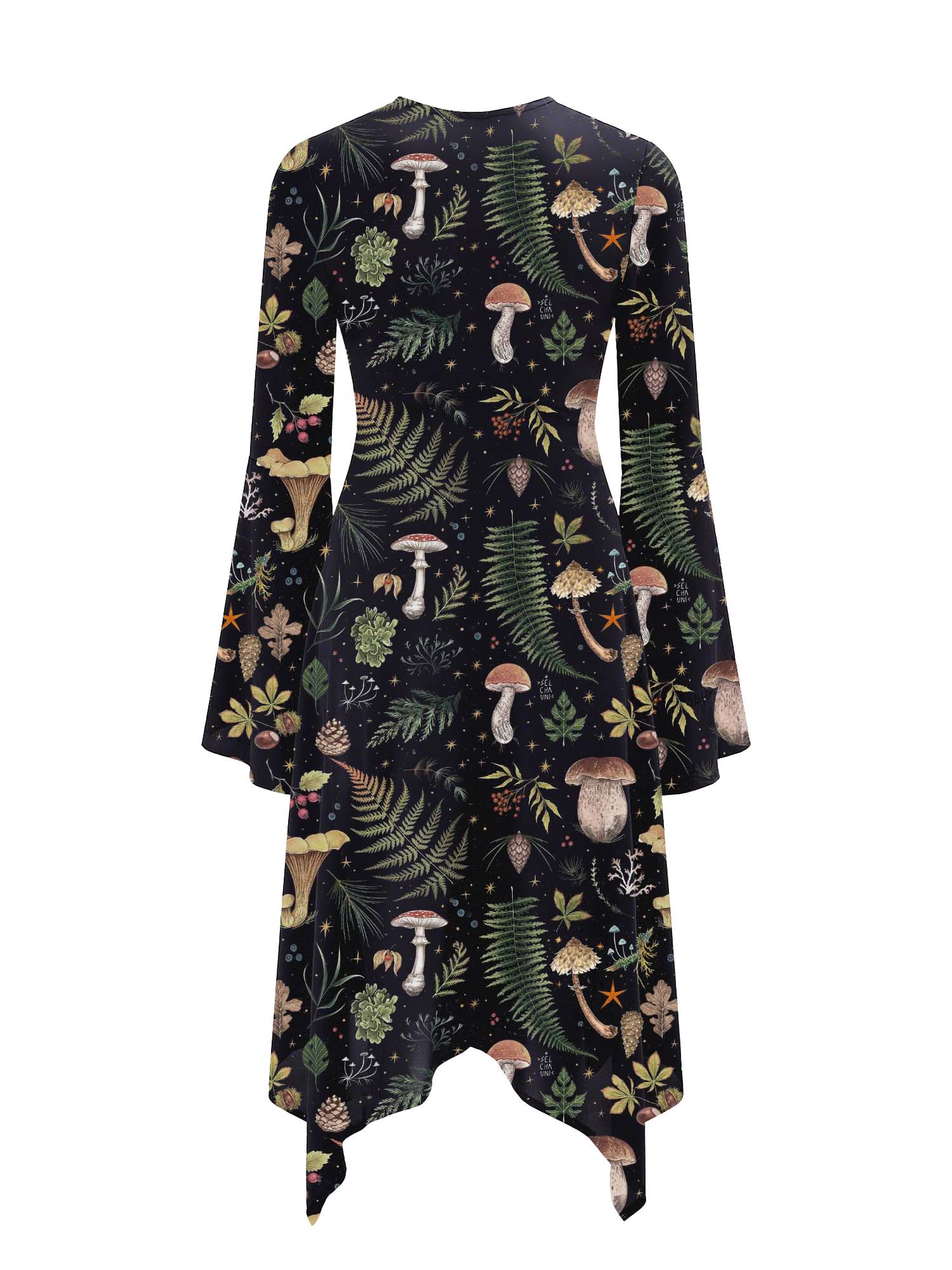 Plants In The Dark Print Midi Moonveil Dress