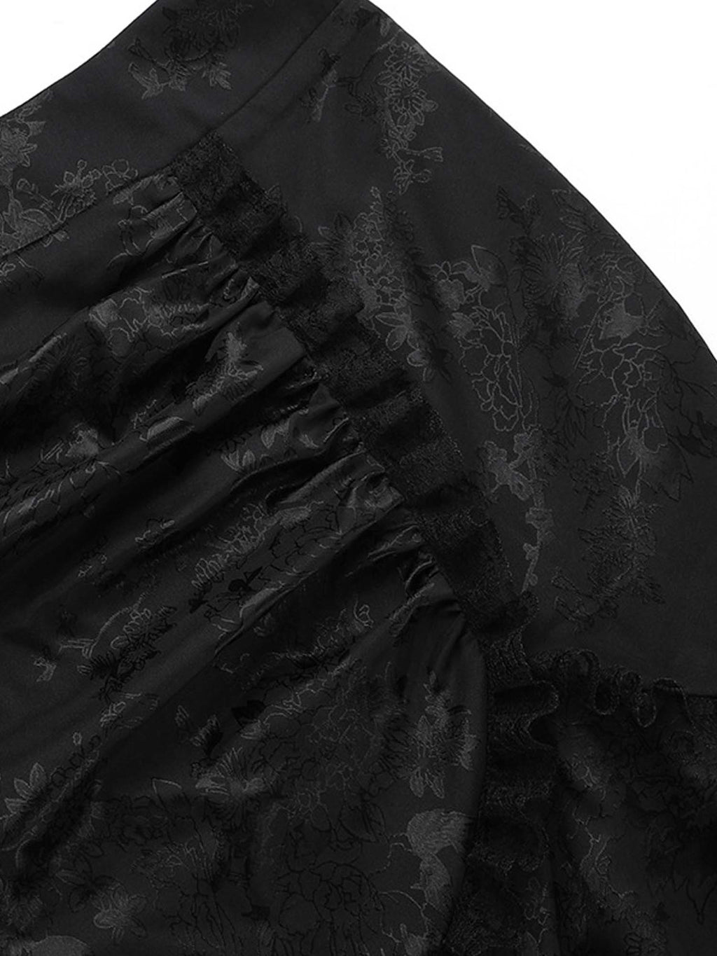 Gothic Gathered Asymmetric Fishtail Skirt