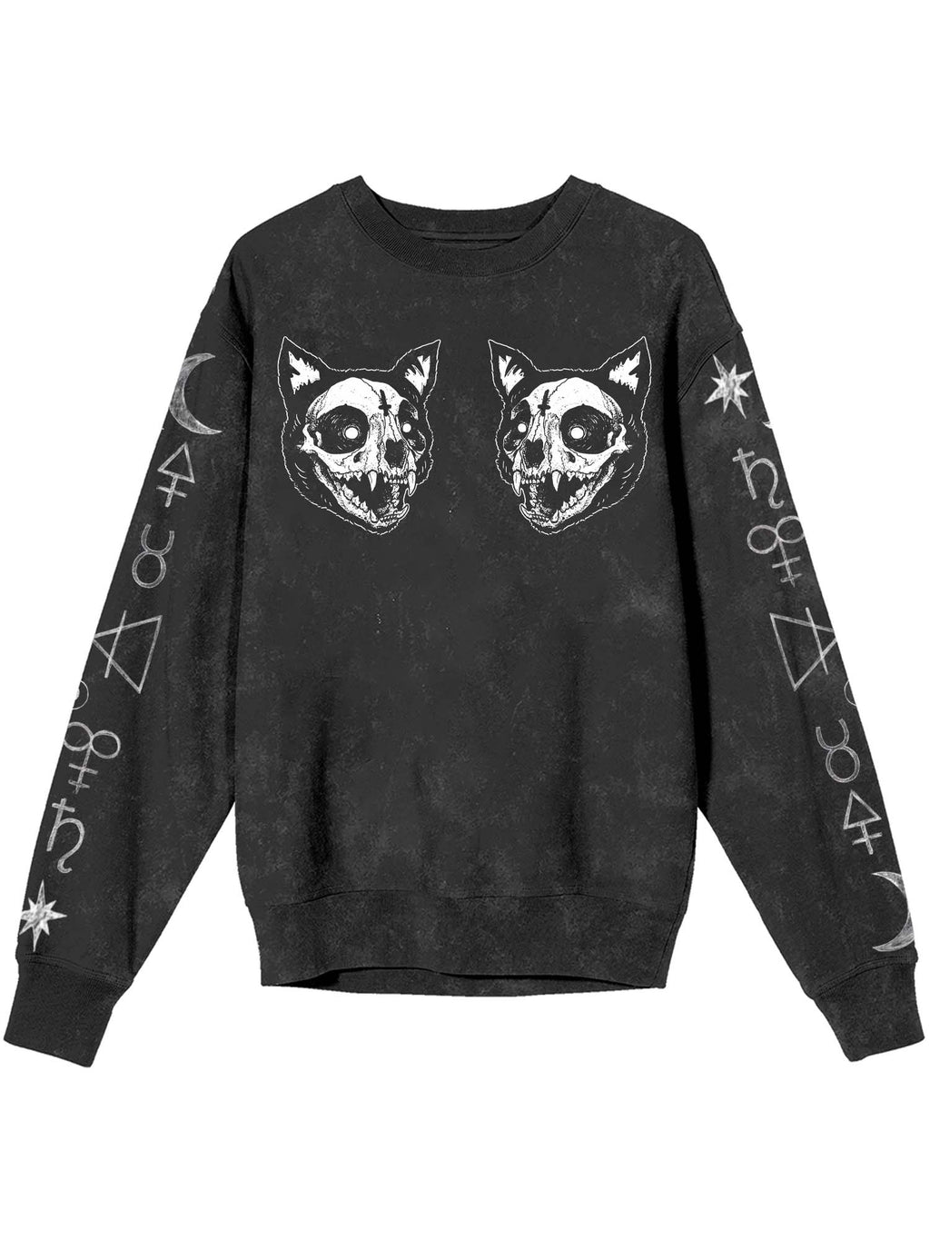 Sweatshirt mit Katzenschädel-Print 