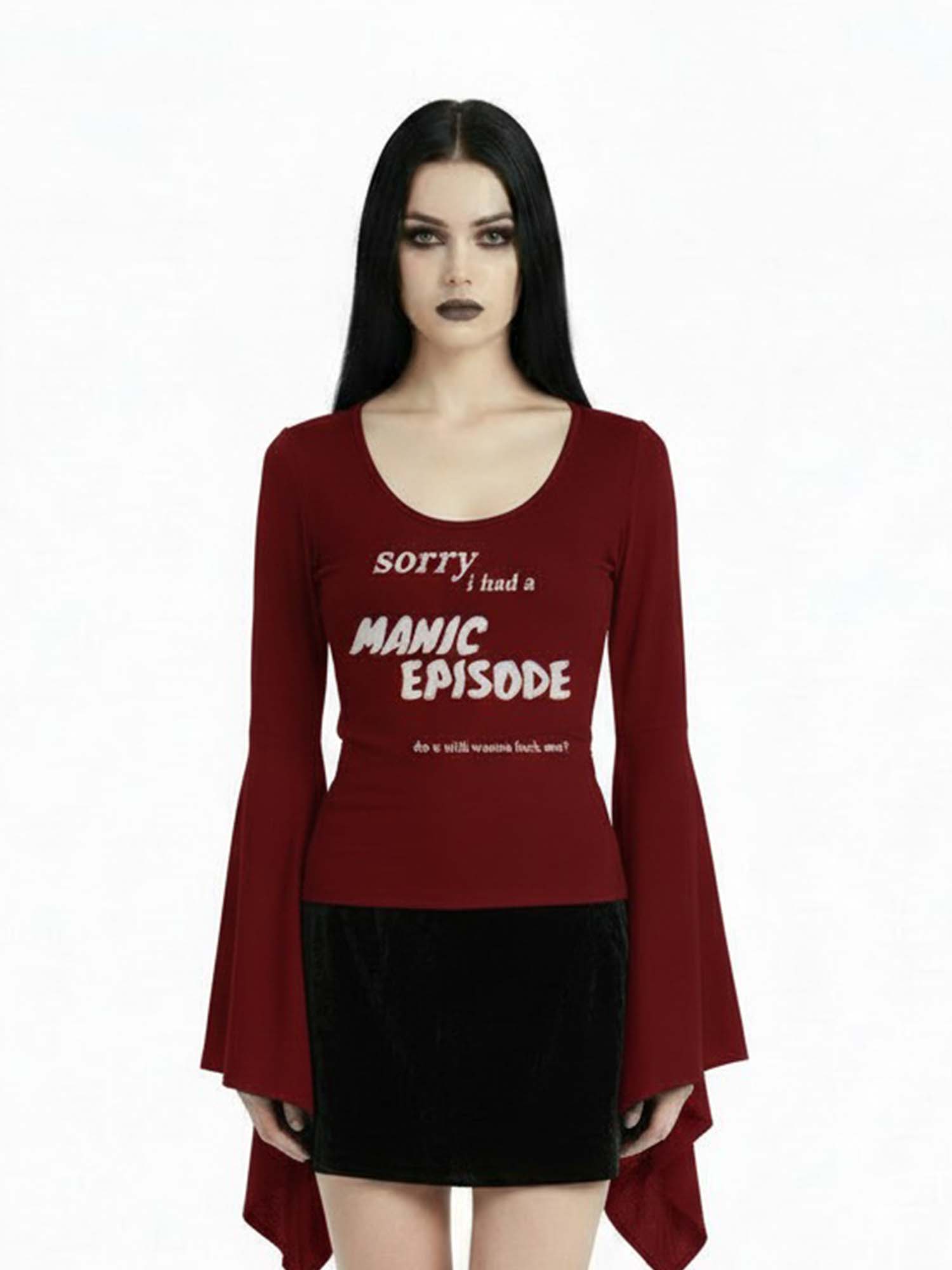 MANIC EPISODE Print Batwing Shirt