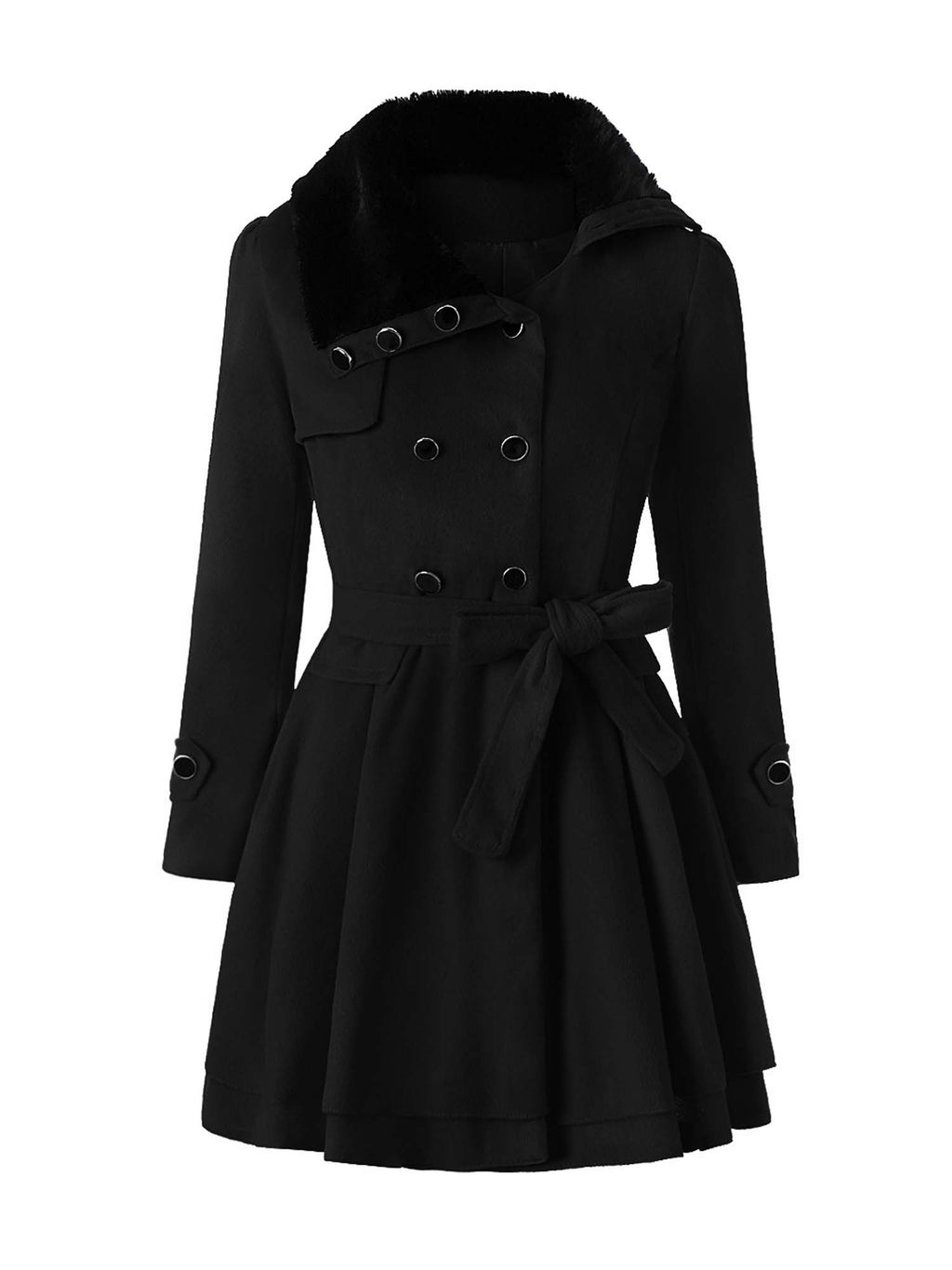 Gothic Woolen Coat Double-Breasted Thick Coat