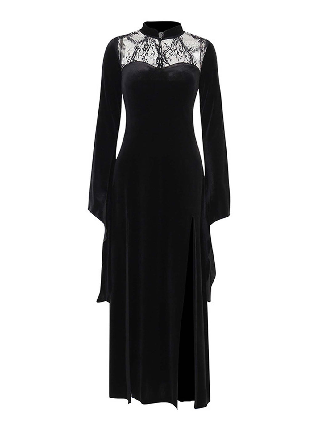 Gothic Witch Lace Hollow Batwing Maxi Dress