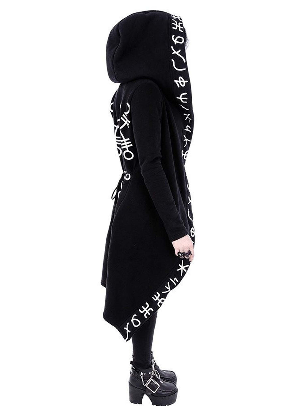 Gothic Caption Print Jacket Hoodie