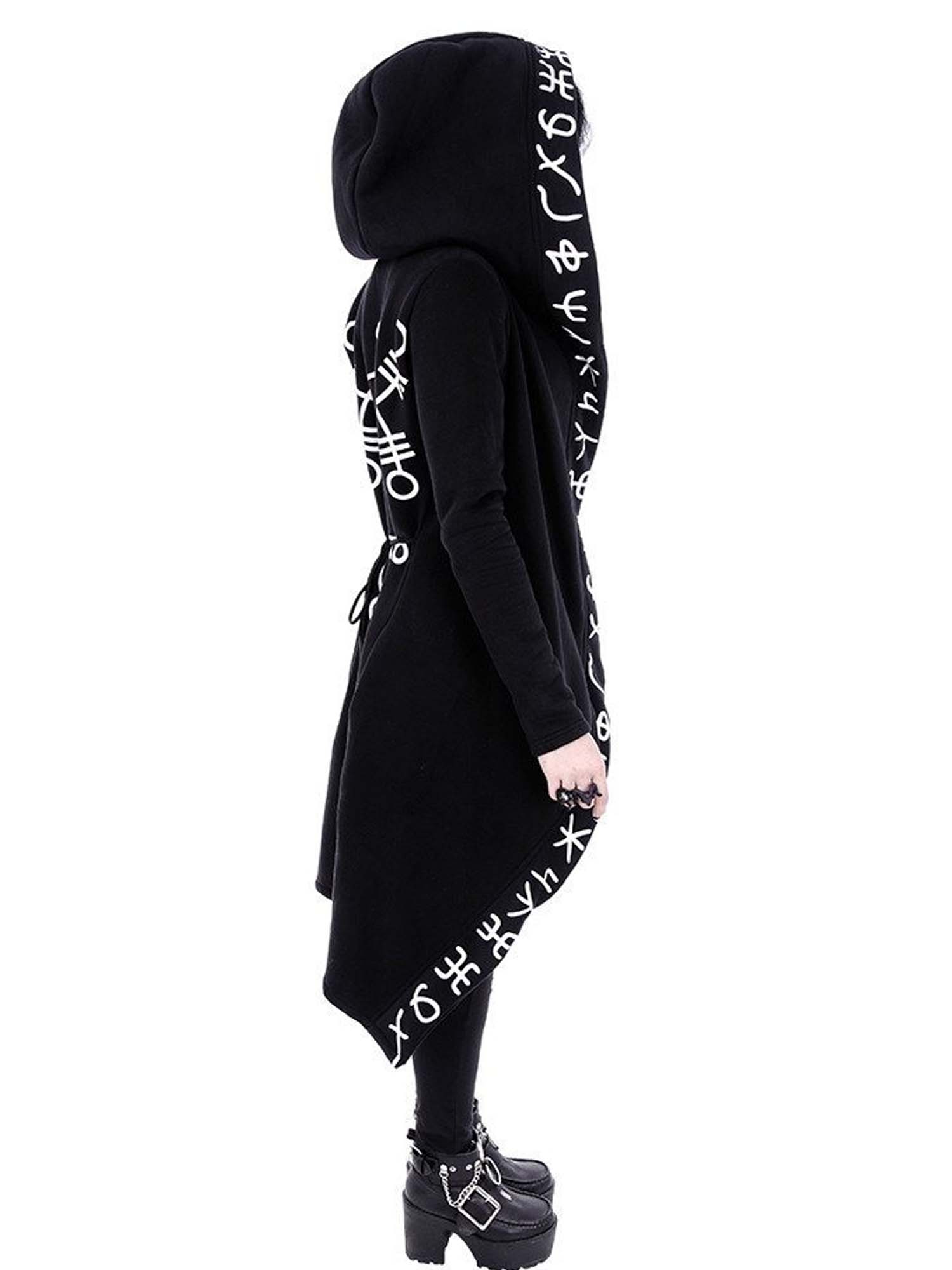 Gothic Caption Print Jacket Hoodie