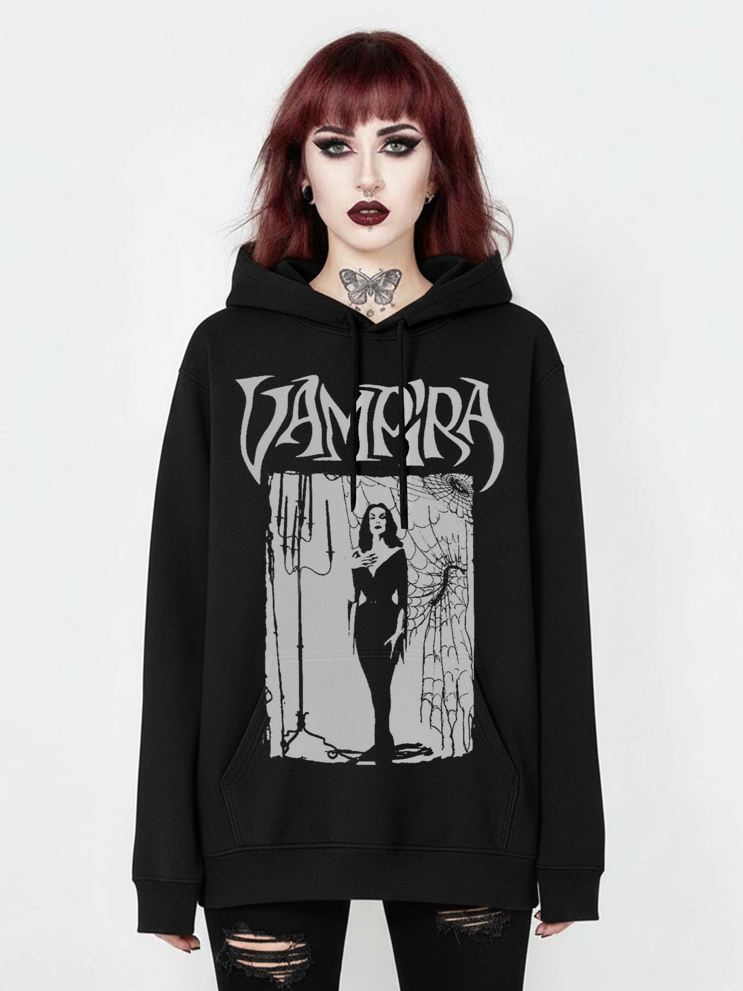 Vampire Dracula Print Hoodie