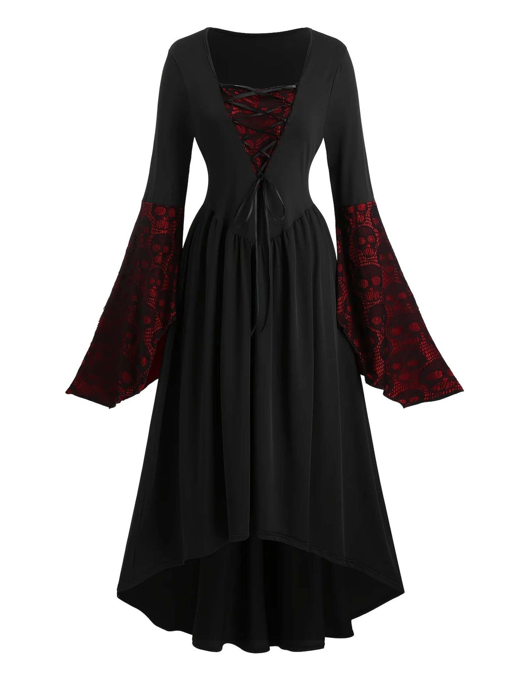 Skull Lace Tie Dress