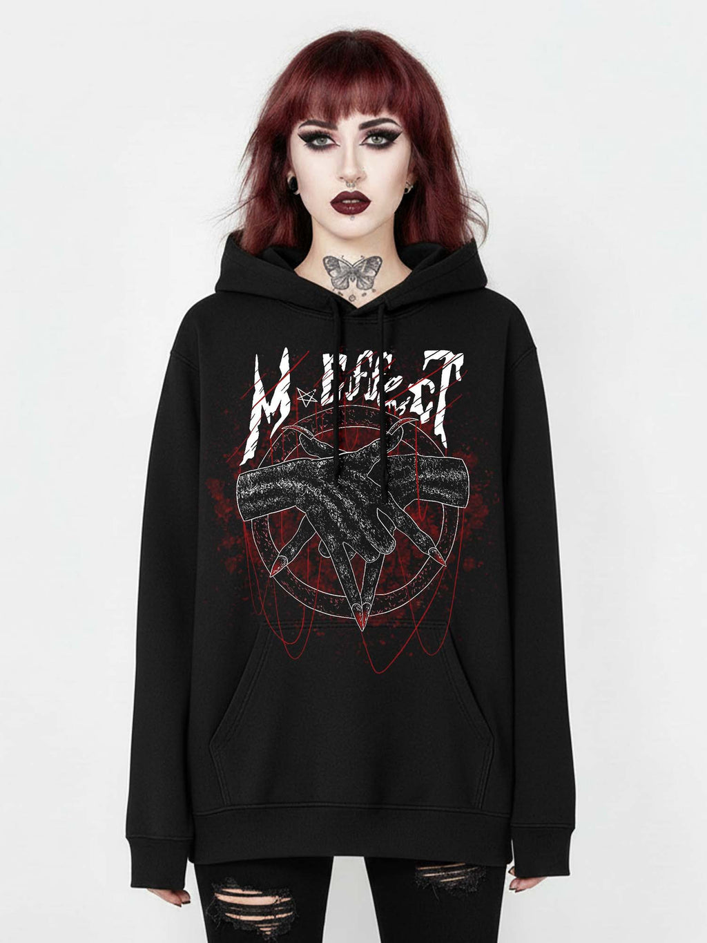 Baphomet Hands Print Hoodie