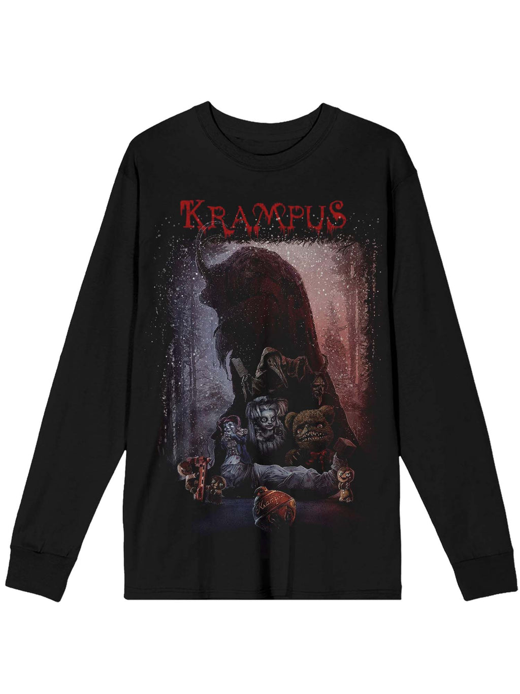 Christmas Merry Krampus Print Long Sleeve T-shirt