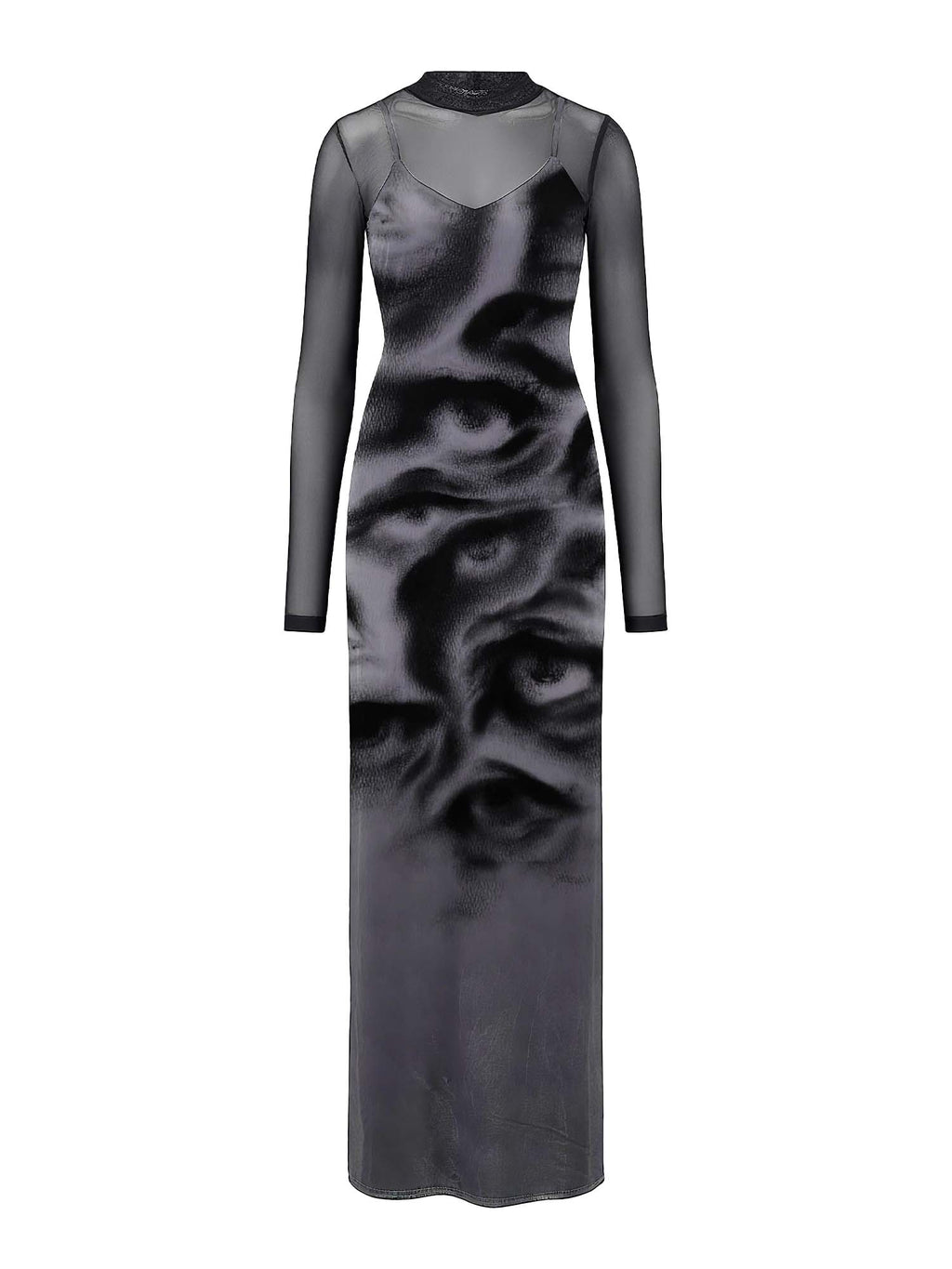Eyes In The Dark Print Maxi Veilbound Dress
