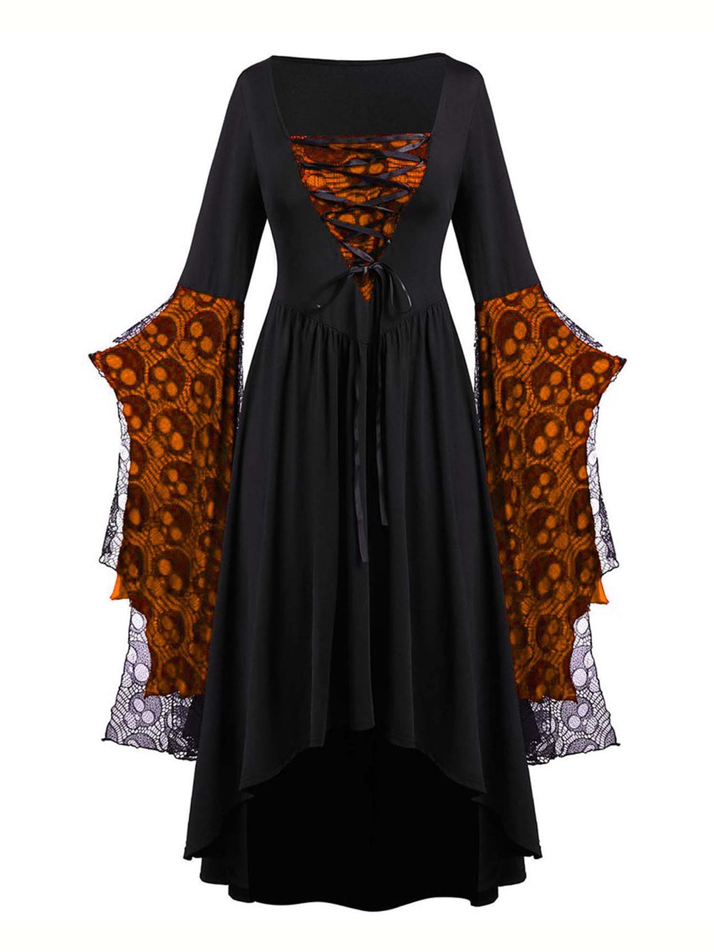 Skull Lace Tie Dress