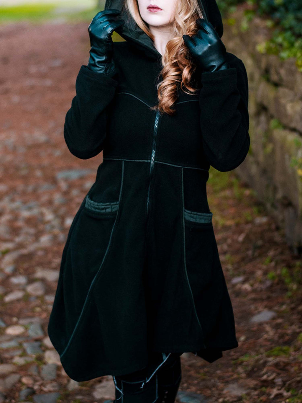 Mysterious Tie Hooded Sweatshirt Jacket