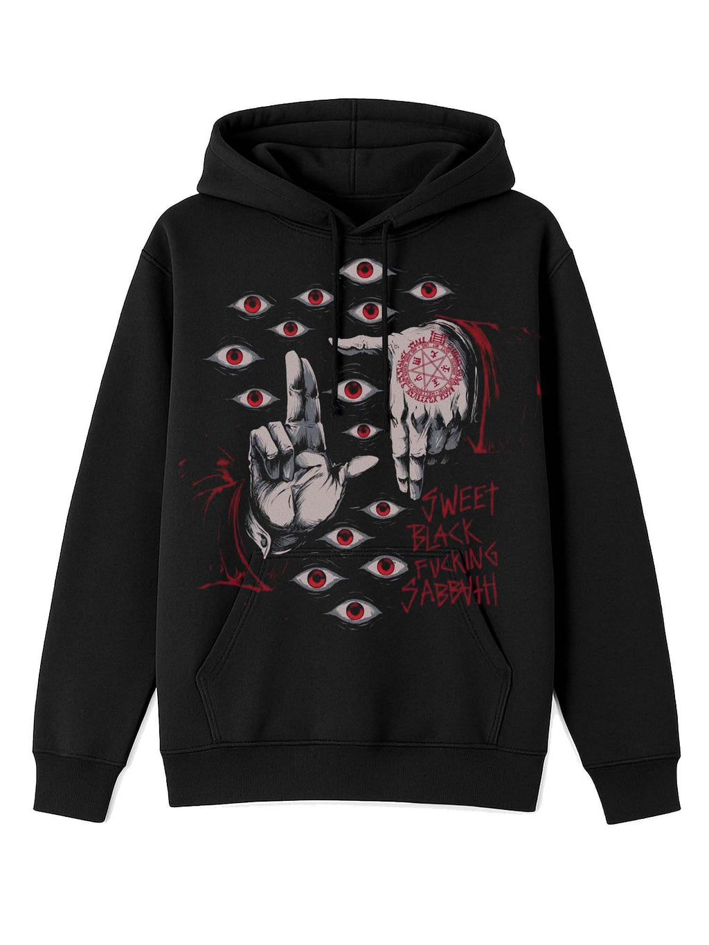 Baphomet Eyes Print Hoodie