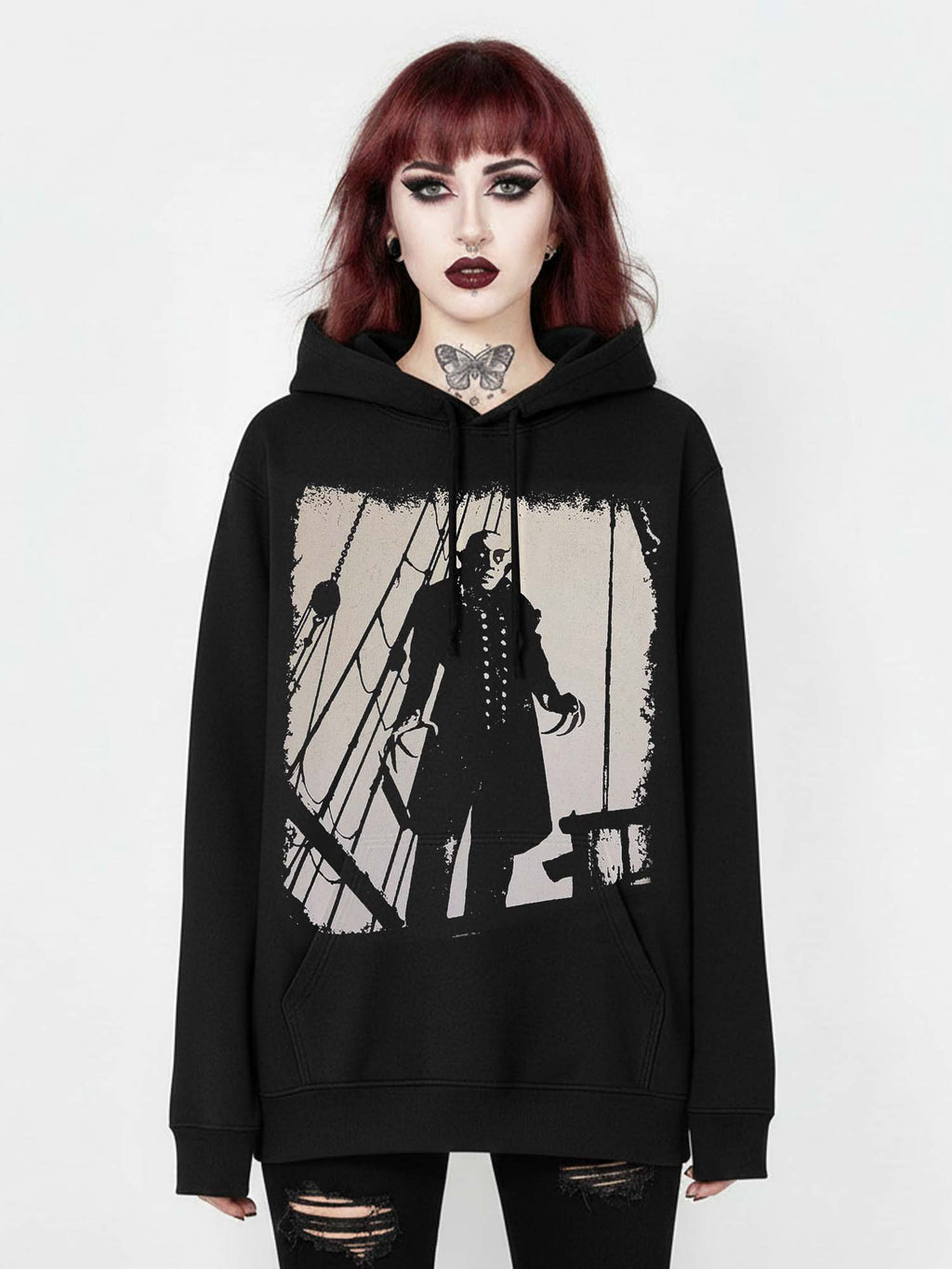 Vampire Dracula Print Hoodie