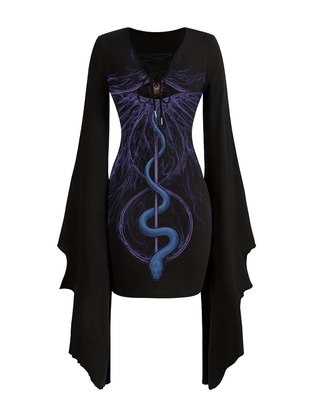 The Third Eye And The Snake Print Batwing Dress