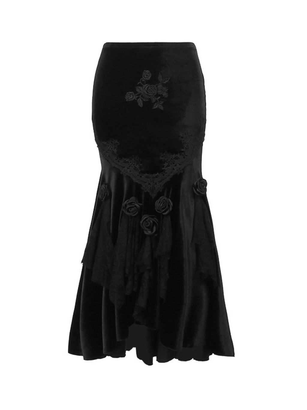 Dark Gothic Hip Fishtail Skirt