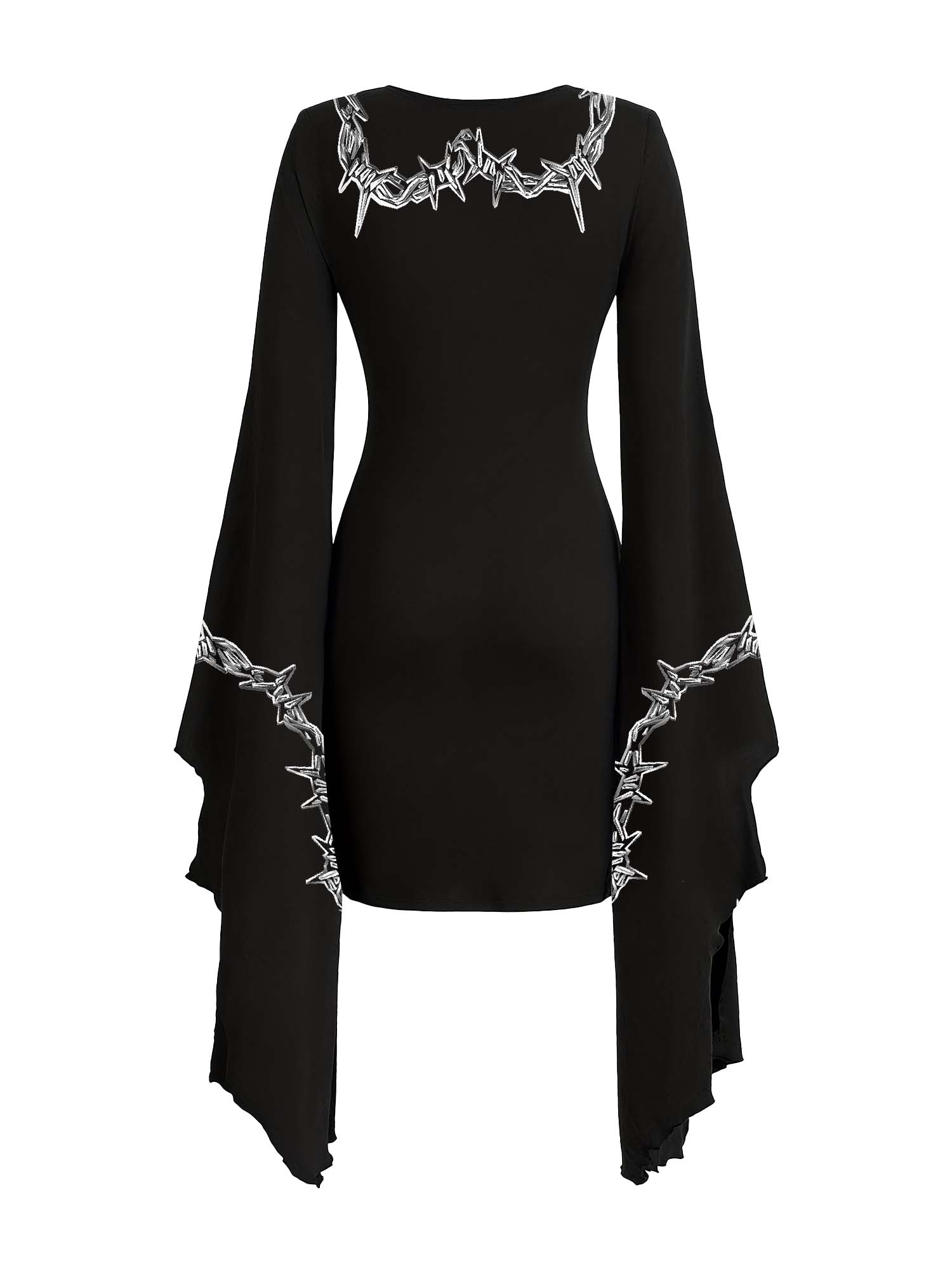 Moon Thorns Print Batwing Dress