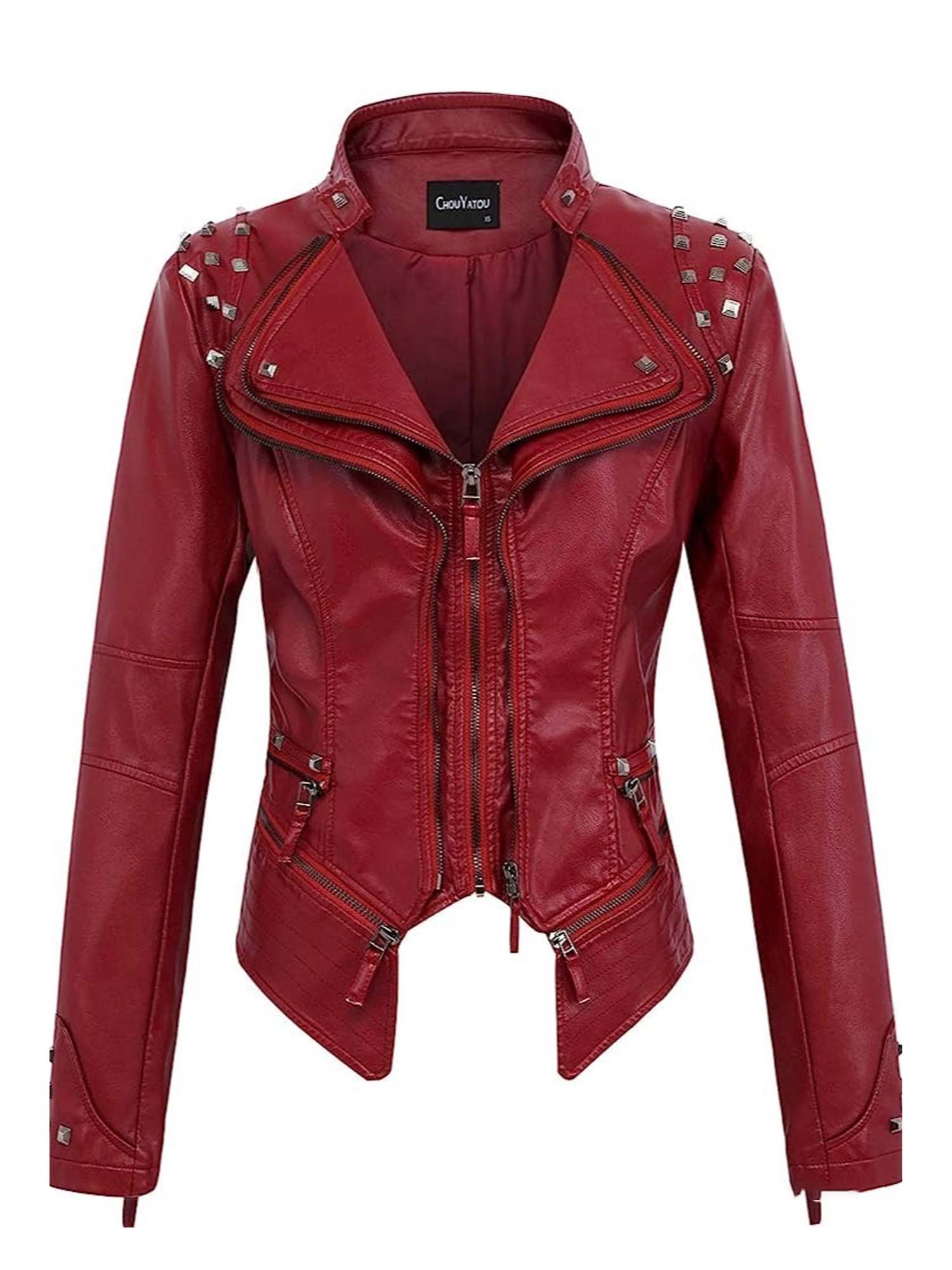 Riveted-Waist Short-Length Washed Leather Jacket