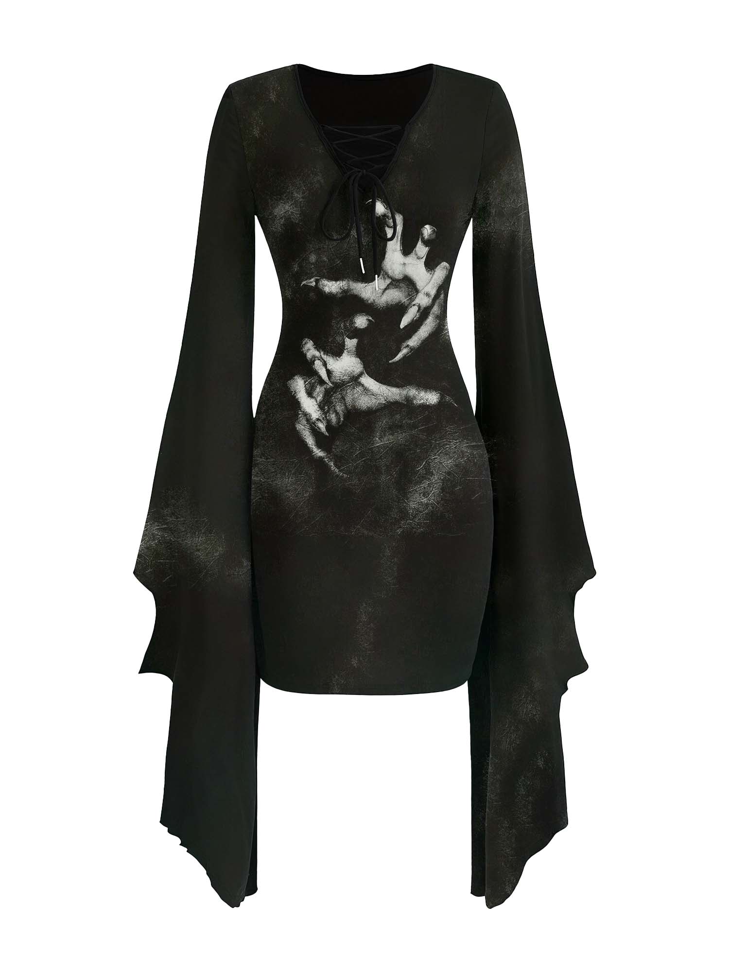 Fledermauskleid mit Devil's Hand-Print