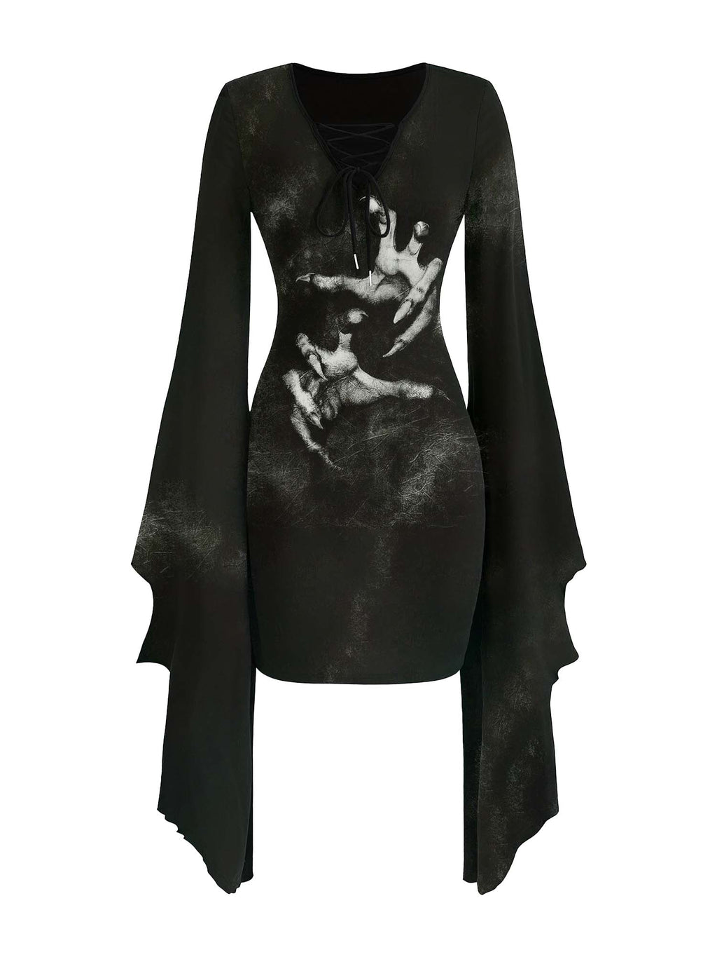 Devil's Hand Print Batwing Dress