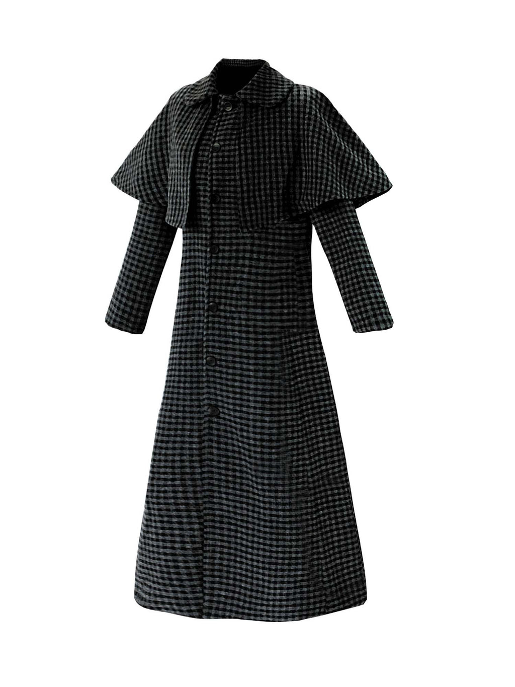 Gothic Halloween Detective Wool Coat