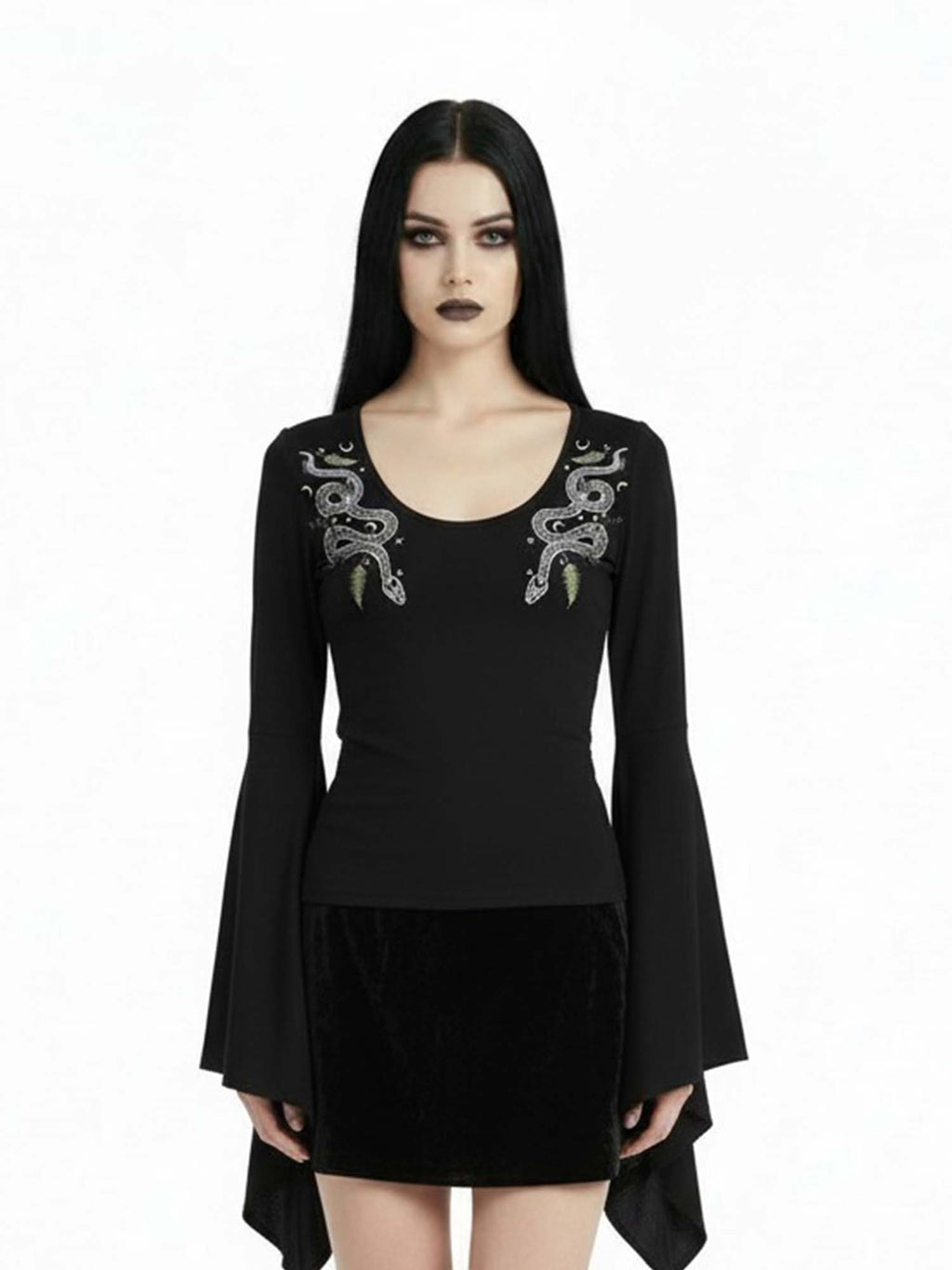 Snake Of Desire Print Batwing Shirt