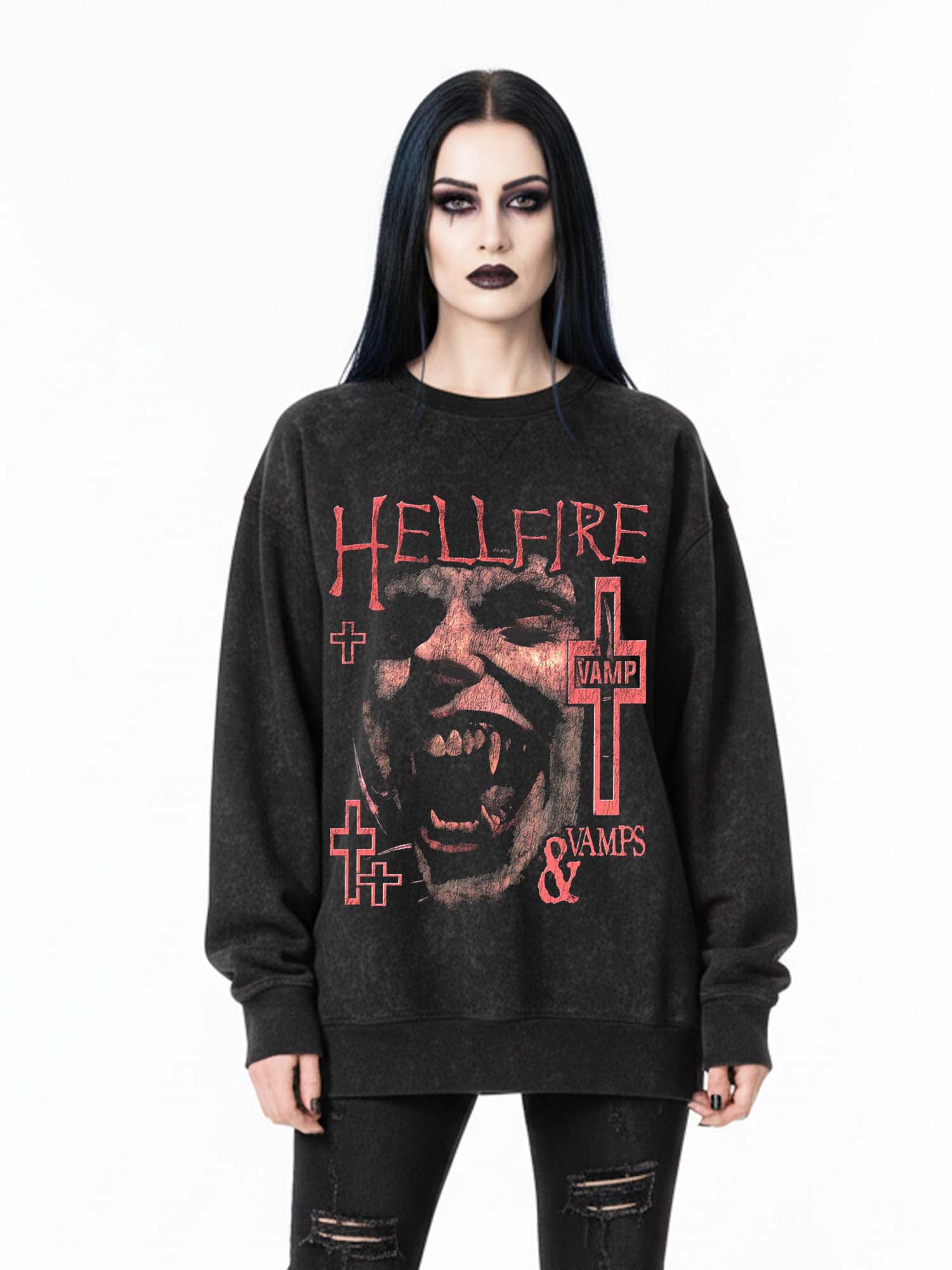 HELLFIRE Cross Print Sweatshirt