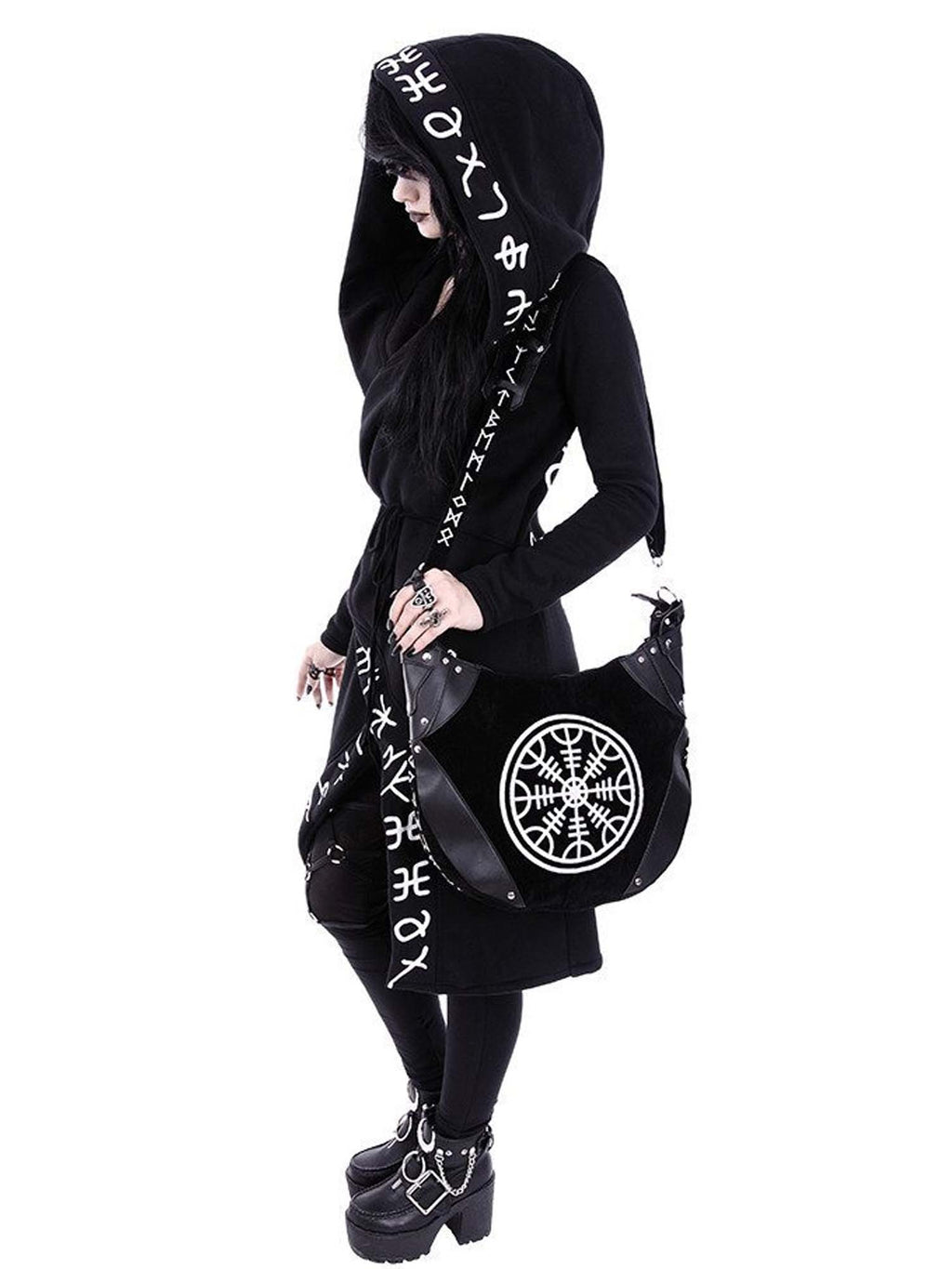 Gothic Caption Print Jacket Hoodie