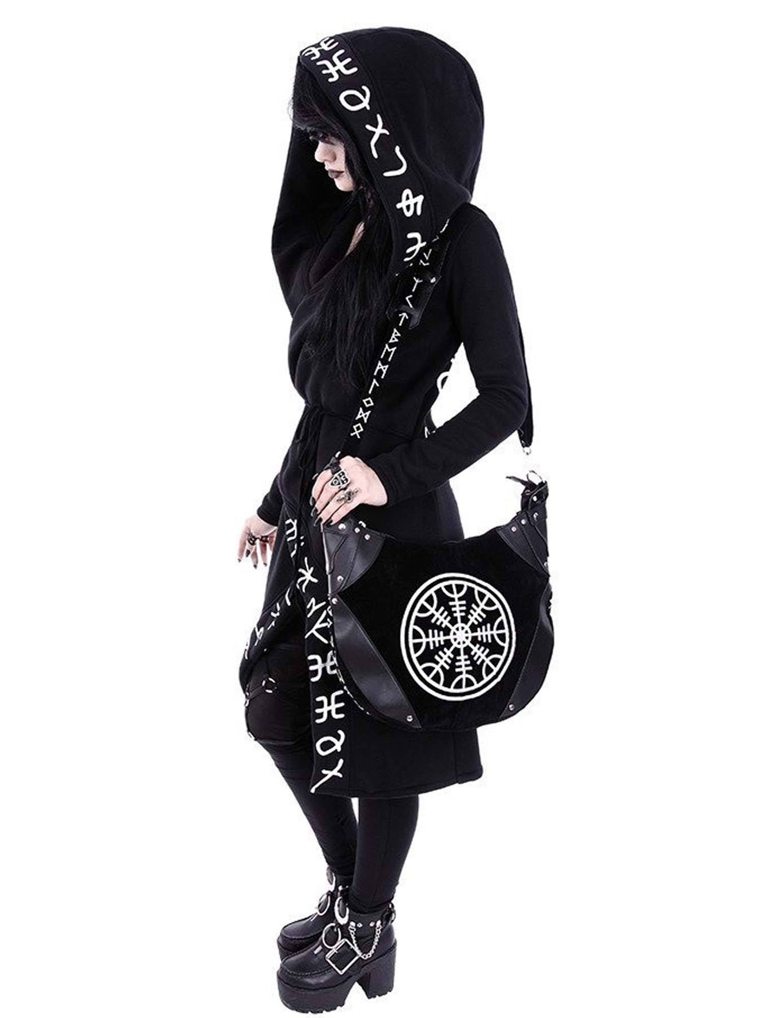 Gothic Caption Print Jacket Hoodie