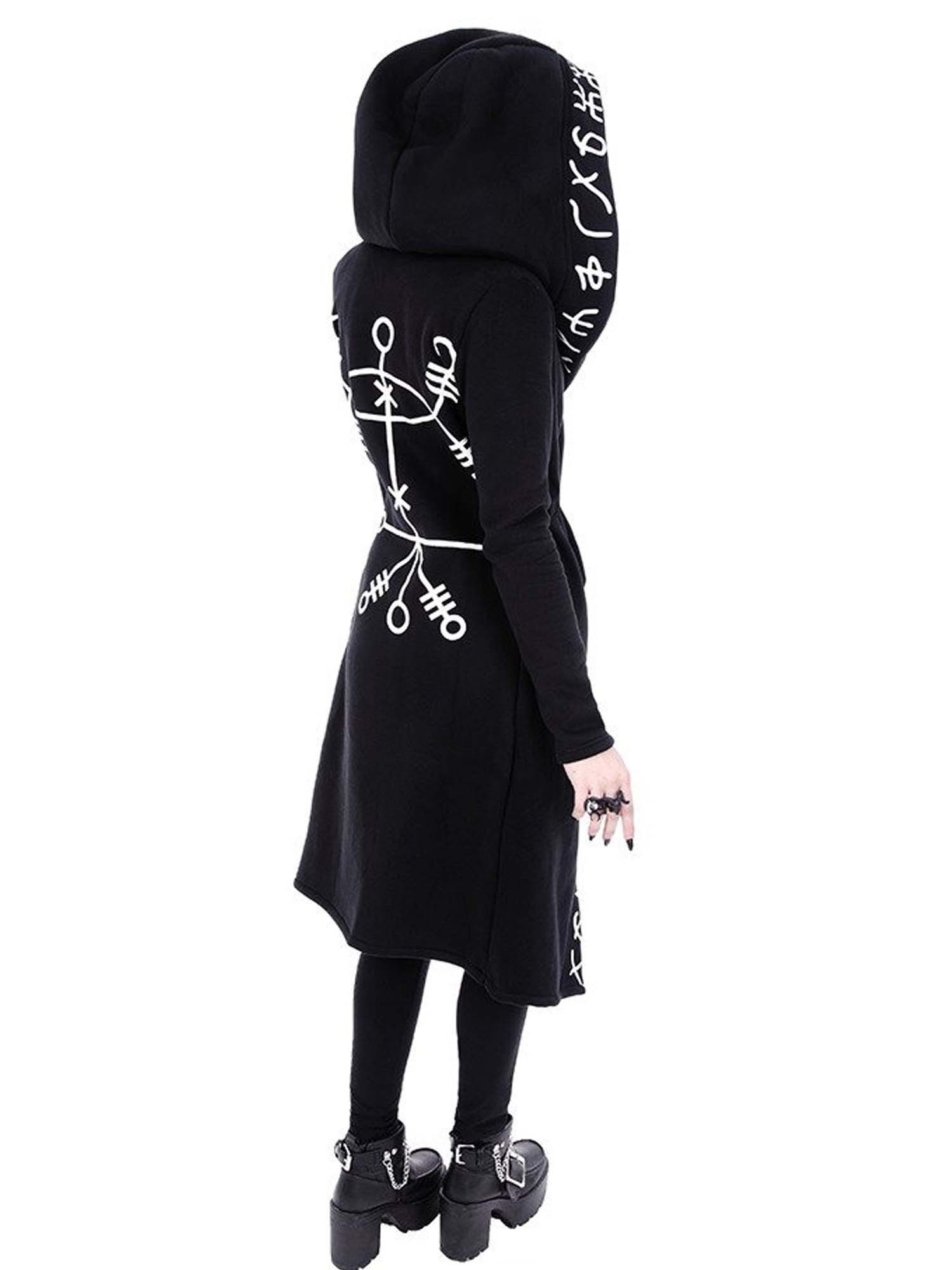 Gothic Caption Print Jacket Hoodie