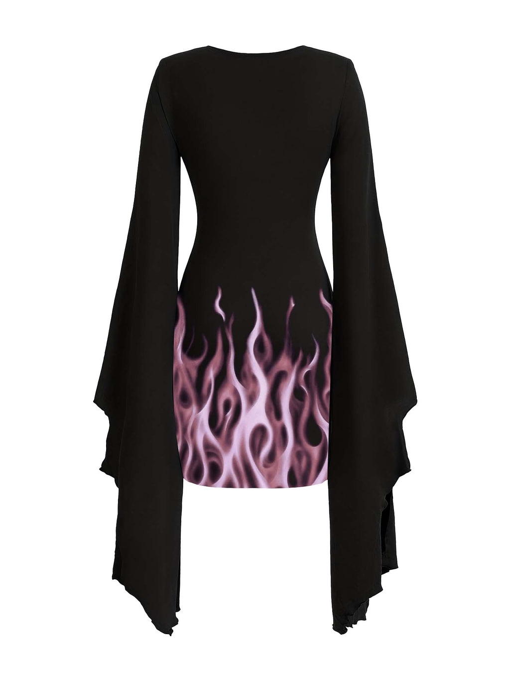 Living Dead Girl Fire Print Batwing Dress