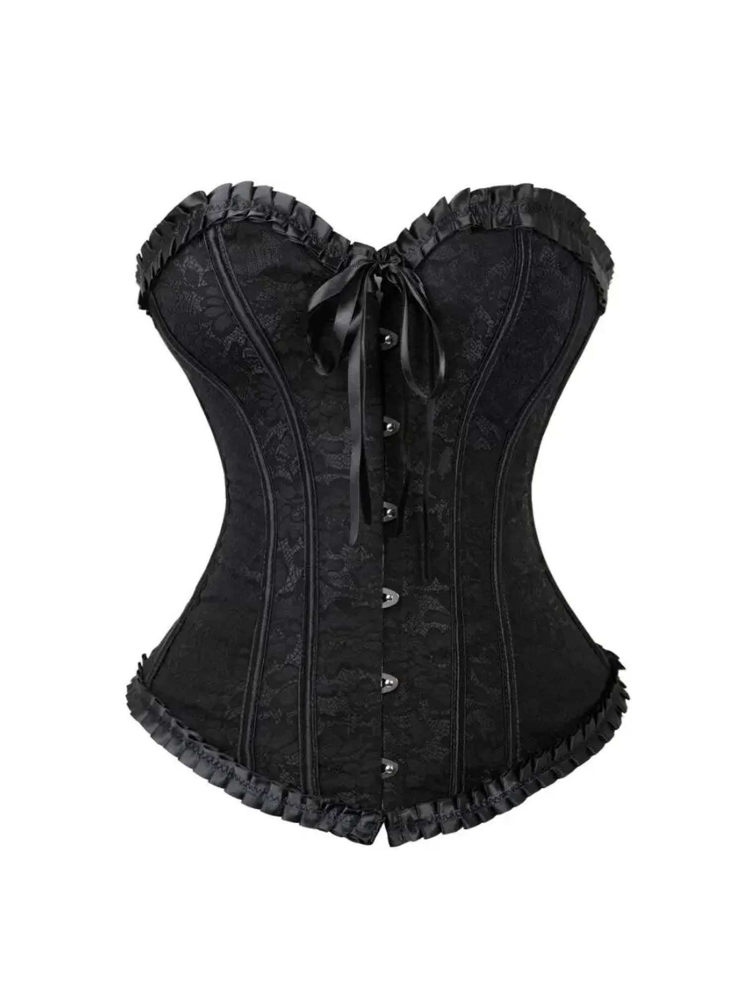Gothic Jacquard Flocked Body Shaper Korsett