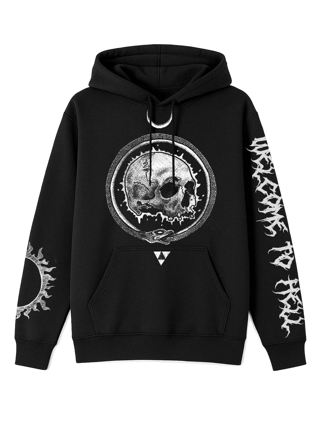Ouroboros und Skelette Willkommen in der Hölle Print Hoodie