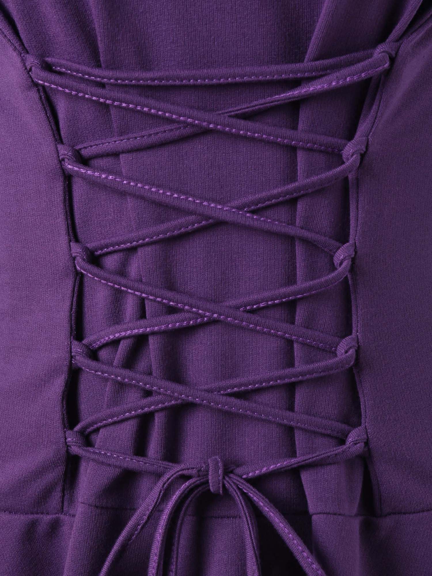 Gothic Witch Long Sleeve Hooded Tie Midi Dress