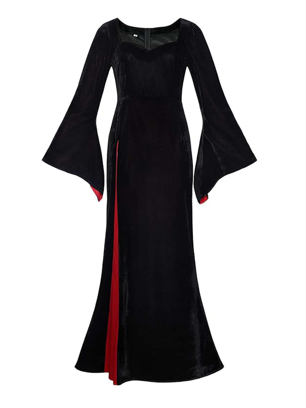 Schwarzes Gothic-Halloween-Maxikleid