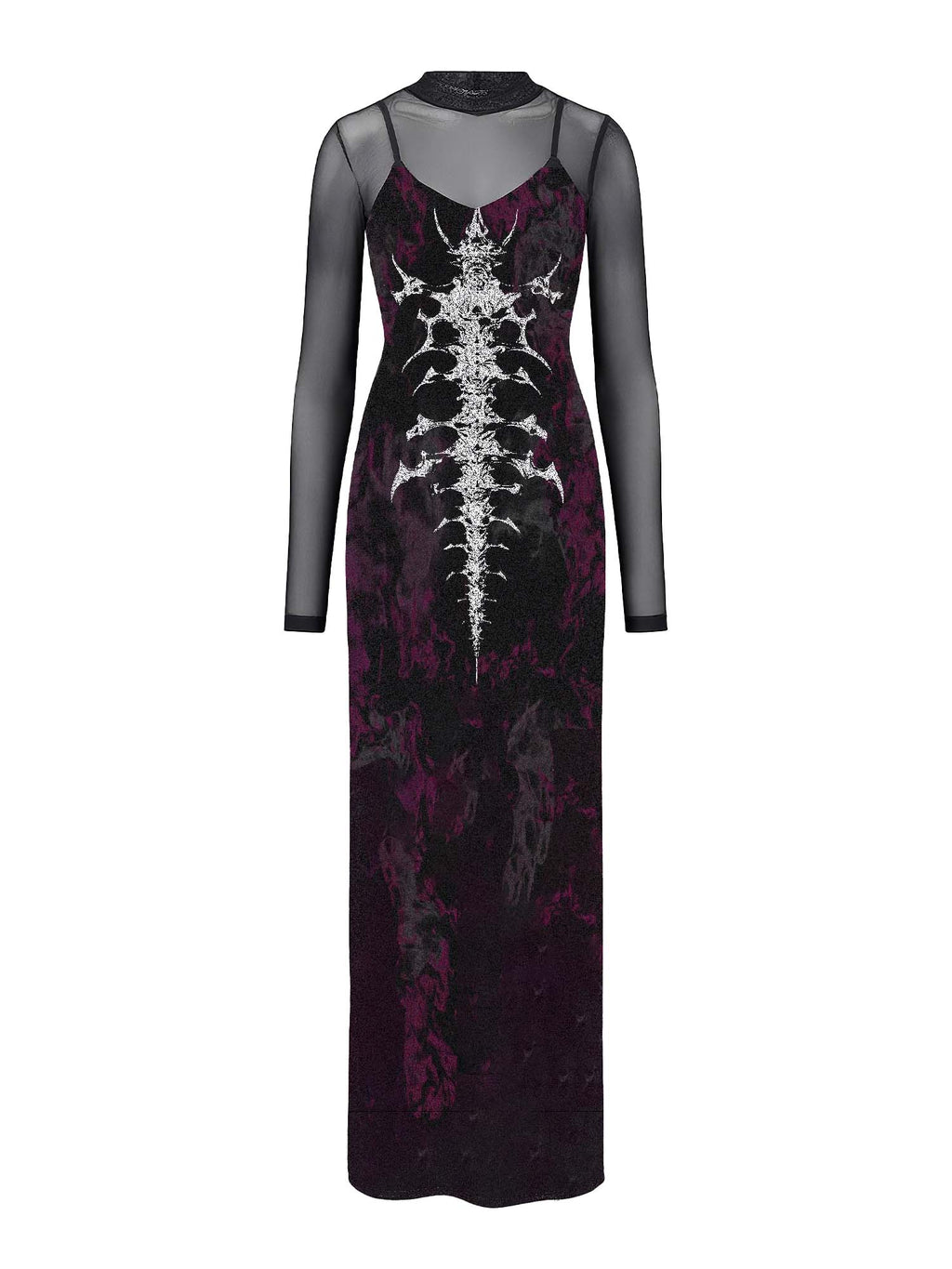 Monster Spine Print Maxi Veilbound Dress